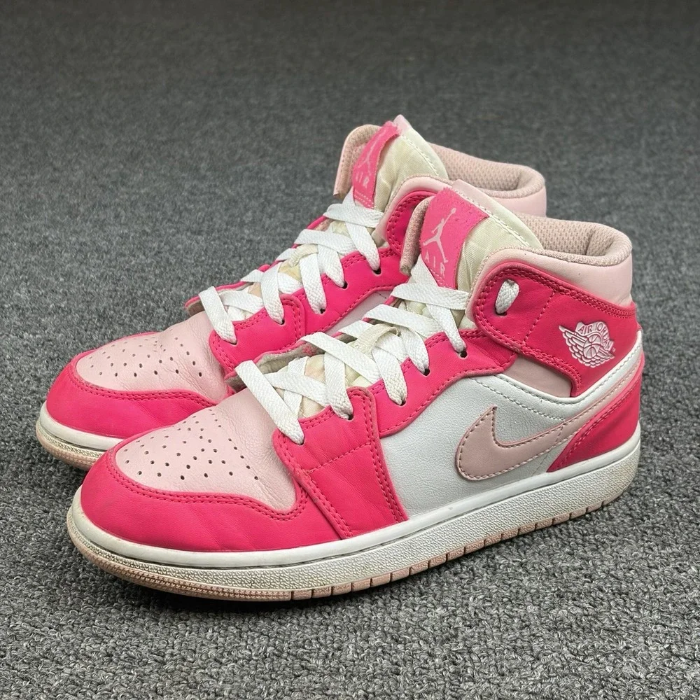 Nike Air Jordan 1 Mid GS Fierce Pink White Sneakers Shoes 6.5Y FD8780-116